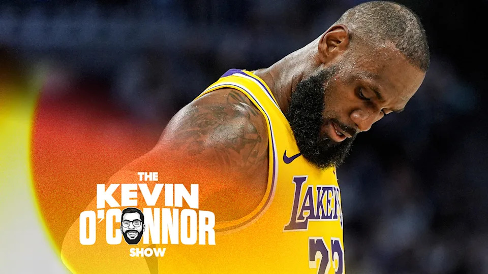 LeBron James looks dejected after losing in Round 1 of the 2025 NBA Playoffs to the Minnesota Timberwolves. (AP Photo/Abbie Parr)