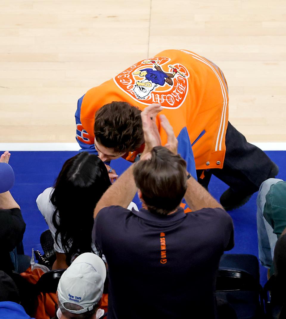 The actor also reportedly said he had some “news” for the makeup mogul. Jason Szenes / New York Post