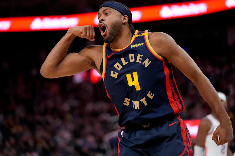 Golden State Warriors guard Moses Moody (4) Mandatory Credit&colon; Cary Edmondson-Imagn Images