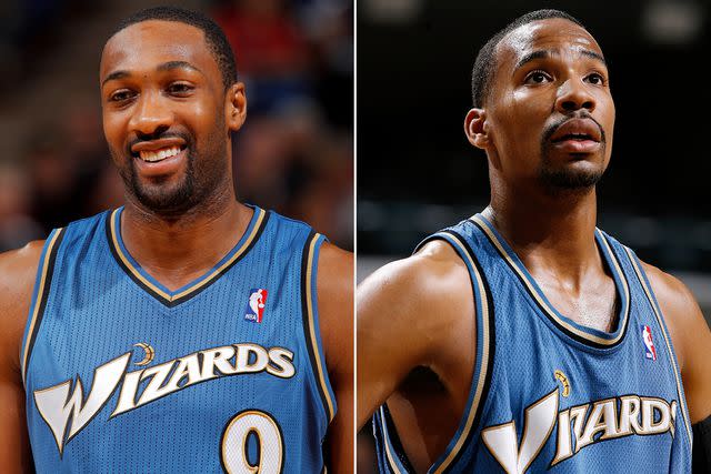 Rocky Widner/NBAE via Getty ; Joe Murphy/NBAE via Getty Gilbert Arenas #9 of the Washington Wizards during a game on December 8, 2010 in Sacramento, California ; Javaris Crittenton #8 of the Washington Wizards during a game on April 1, 2009 at FedExForum in Memphis, Tennessee.