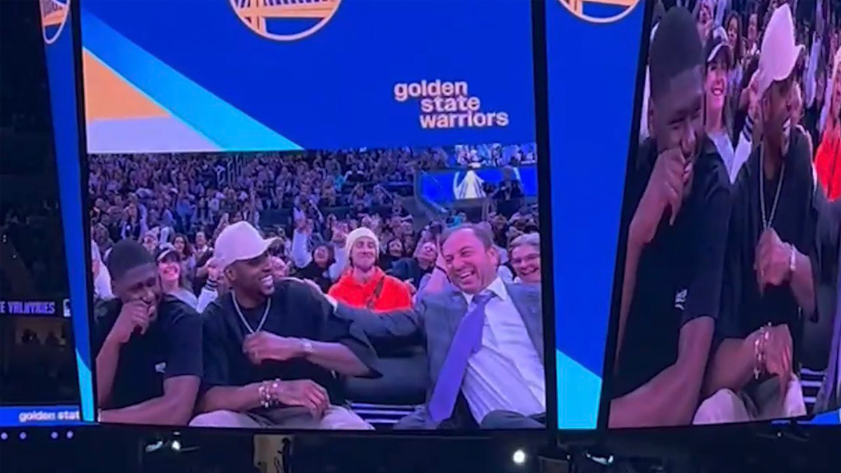 Jonathan Kuminga, Joe Lacob joke around on jumbotron at Valkyries game – NBC Sports Bay Area & California