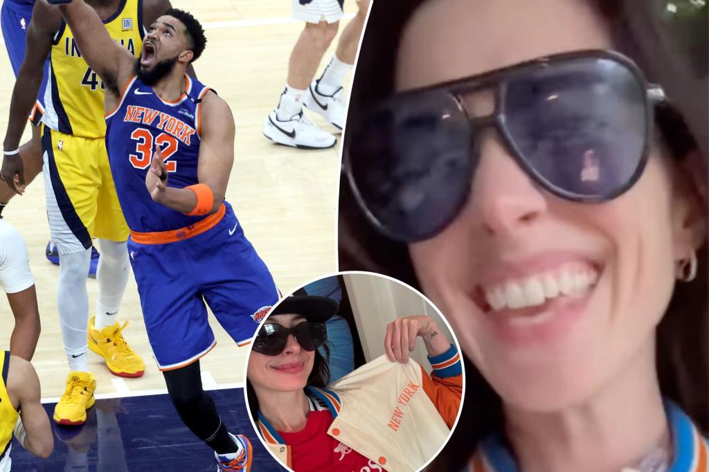 Anne Hathaway drops new Knicks hype video after Game 3 rally