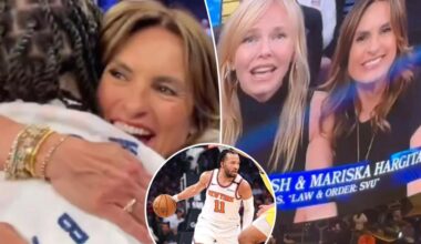 Mariska Hargitay hugs Jalen Brunson after Knicks' Game 5 win