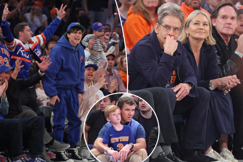 Timothy Chalamet takes in Knicks-Celtics Game 3 courtside as stars flock to Garden