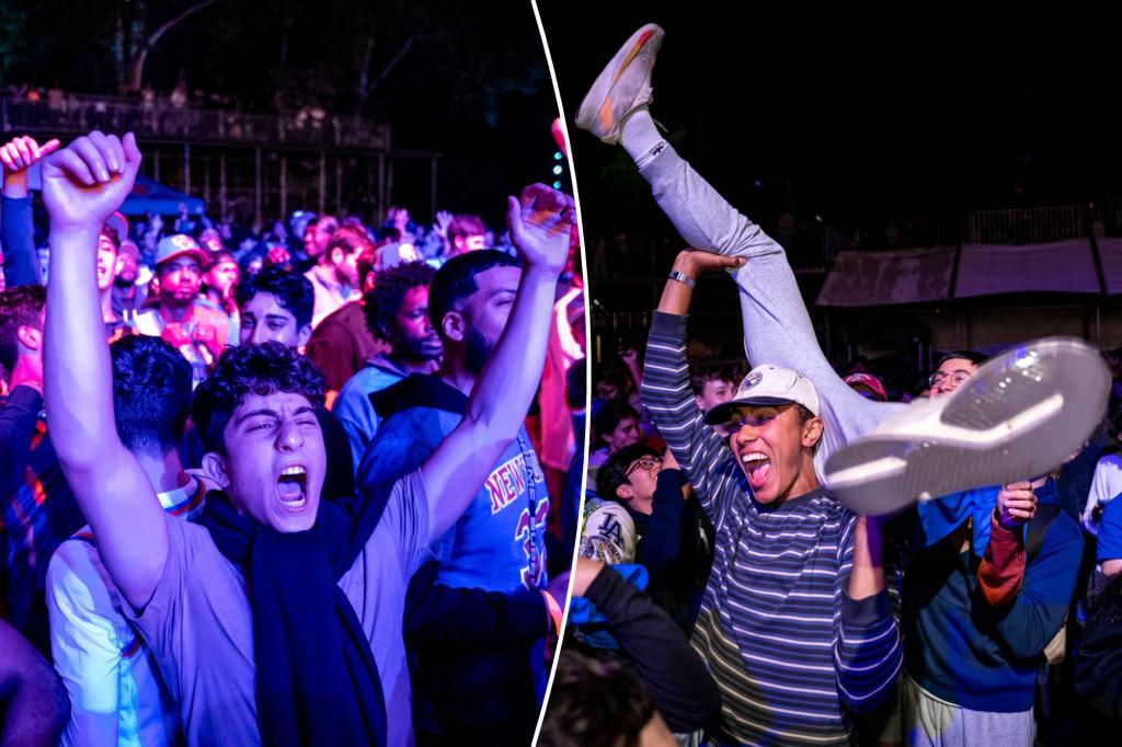 Scenes from a jubilant night at Knicks watch party