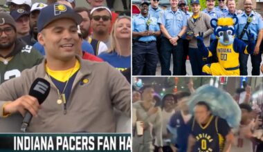 Pacers fan who had trash thrown at him by Knicks fans in Indiana for Game 4