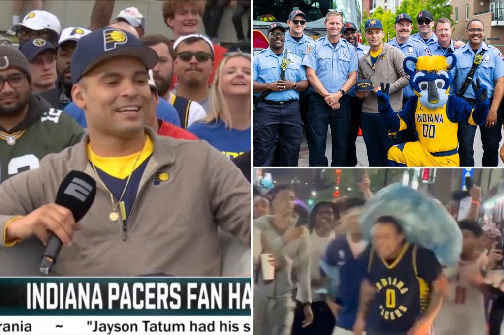 Pacers fan who had trash thrown at him by Knicks fans in Indiana for Game 4