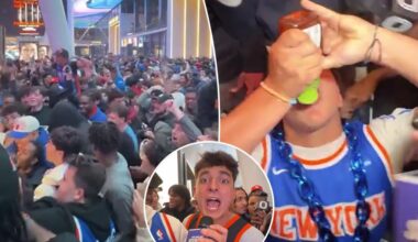 Knicks fans console themselves after Game 5 loss in wild MSG scene