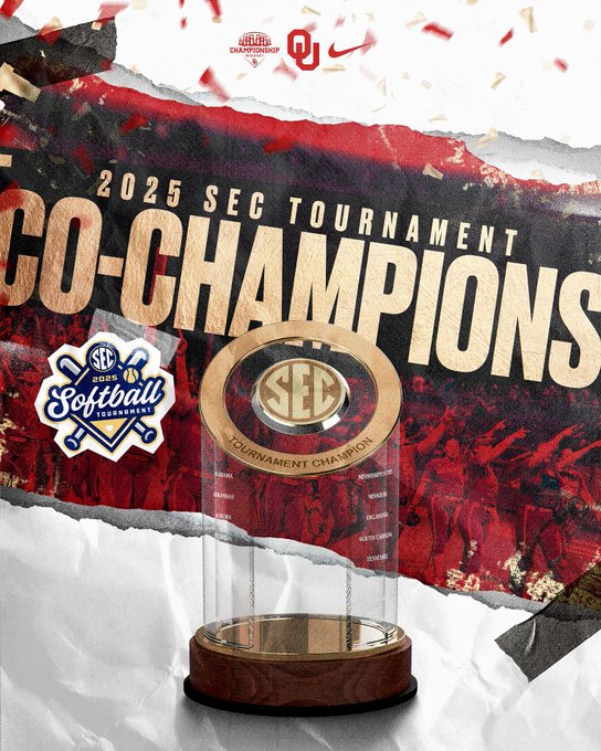 Sooners named 2025 SEC Softball Tournament Co-Champions