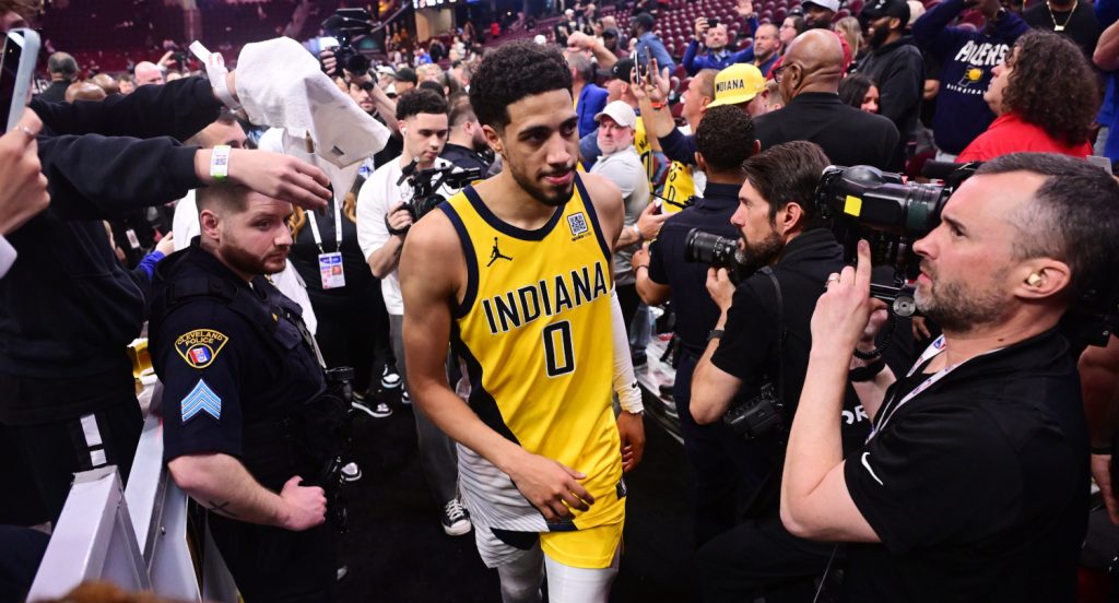 Tyrese Haliburton after his Pacers beat the Cleveland Cavaliers to clinch that series on May 13, 2025.