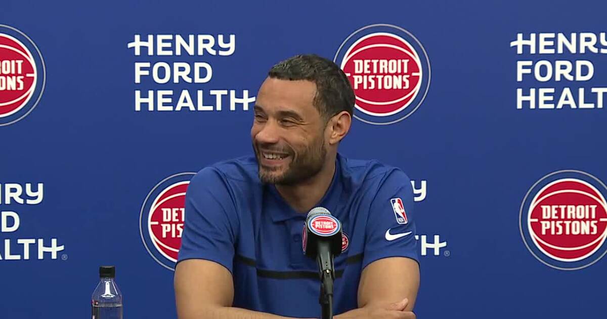 Pistons President Trajan Langdon holds end-of-season press conference