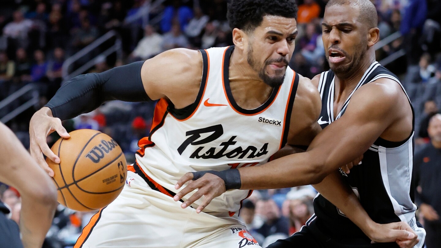 Pistons win again without Cunningham, beat Spurs 122-96 behind Sasser's big game off bench