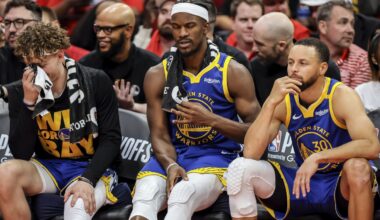 Curry ices his right thumb after Warriors struggle across the board and lose to Rockets in Game 5