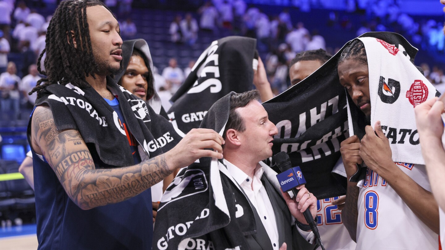 He can handle anything the Oklahoma City Thunder throw at him. He's sideline reporter Nick Gallo