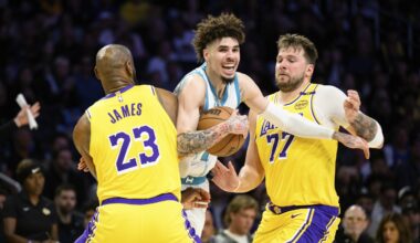 Hornets stun Lakers 100-97 after Luka struggles and LeBron misses 2 late shots to tie it