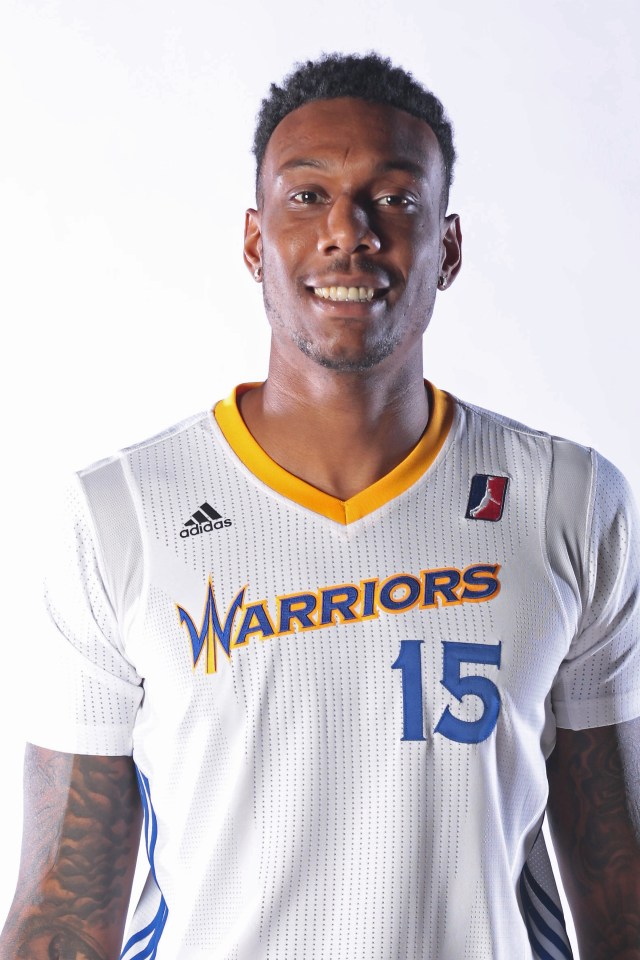 Headshot of Jarred Shaw, #15 of the Santa Cruz Warriors, in his team jersey.