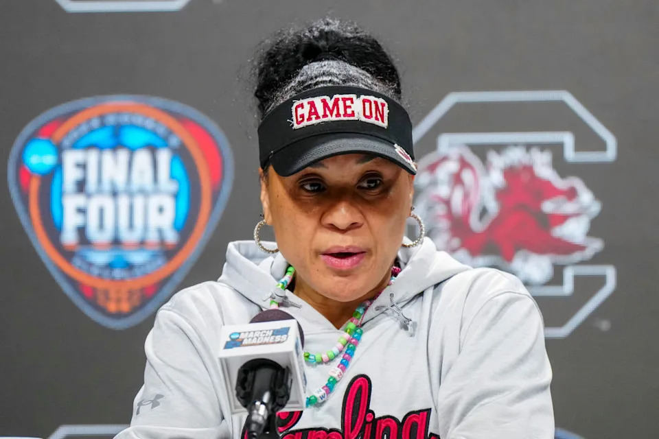 South Carolina women's basketball coach Dawn Staley.Kirby Lee-Imagn Images