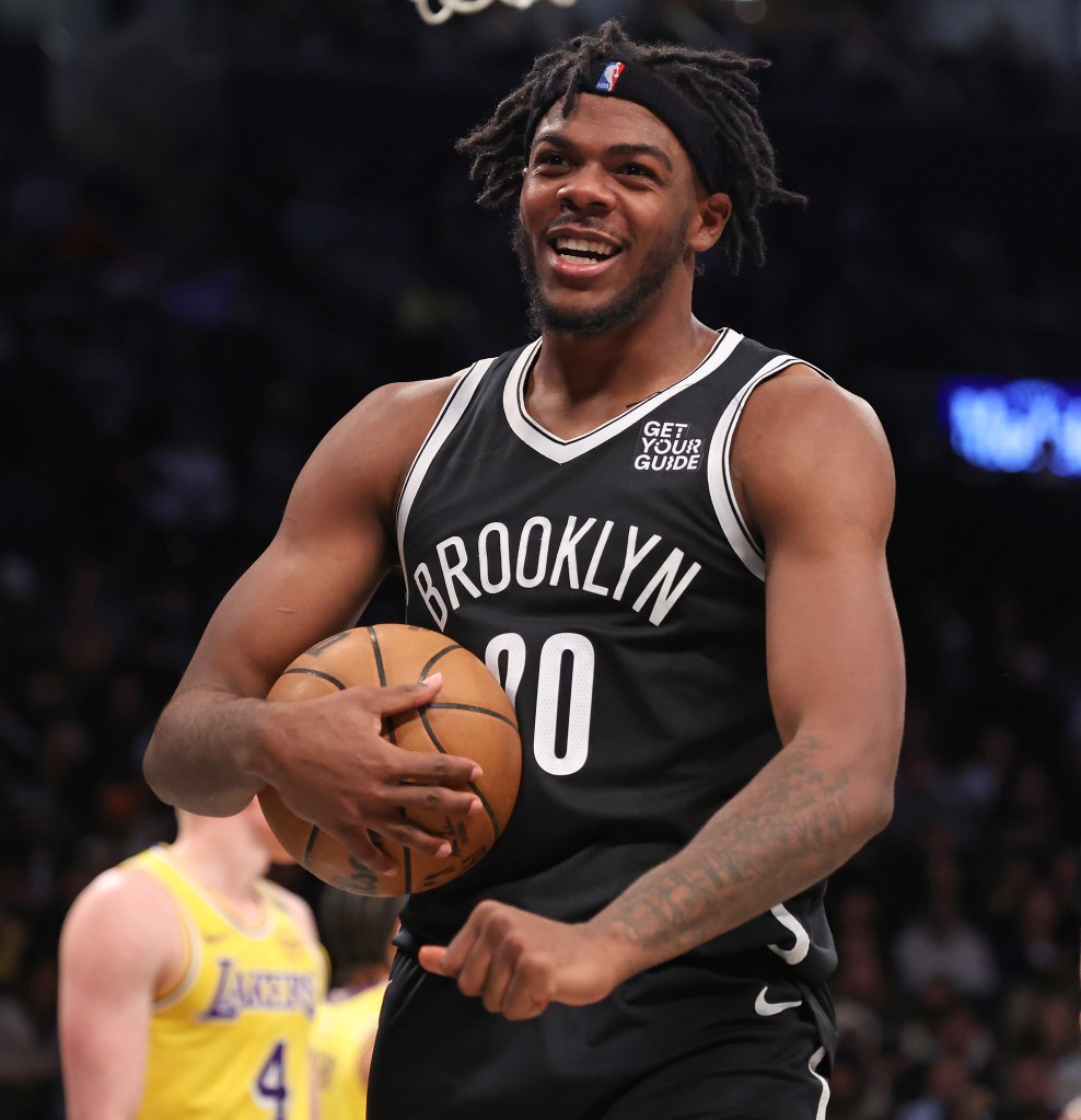 Day'Ron Sharpe averaged 7.9 points and 6.6 rebounds in just over 18 minutes a game for the Nets this season.