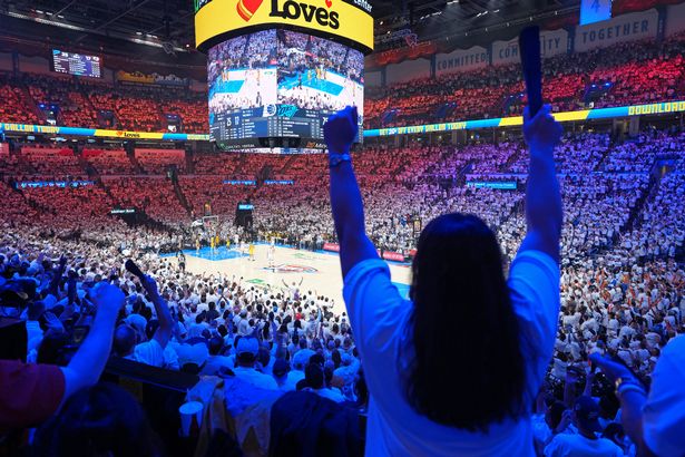 Ariel crowd shot during the Indiana Pacers against the Oklahoma City Thunder game