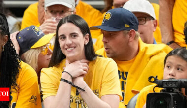 Indiana Pacers lucky charm Caitlin Clark arrives at Game 4 alongside her teammate Aliyah Boston | NBA News