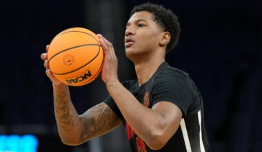 Angel Reese reacts as Los Angeles Lakers sign undrafted free agent Julian Reese, brother of WNBA All-Star