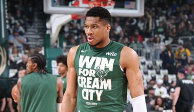 Bucks' Giannis Antetokounmpo shows off 4-word message on guns