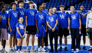Collin Chandler helps Otega Oweh up during the win over LSU - Dr. Michael Huang, Kentucky Sports Radio