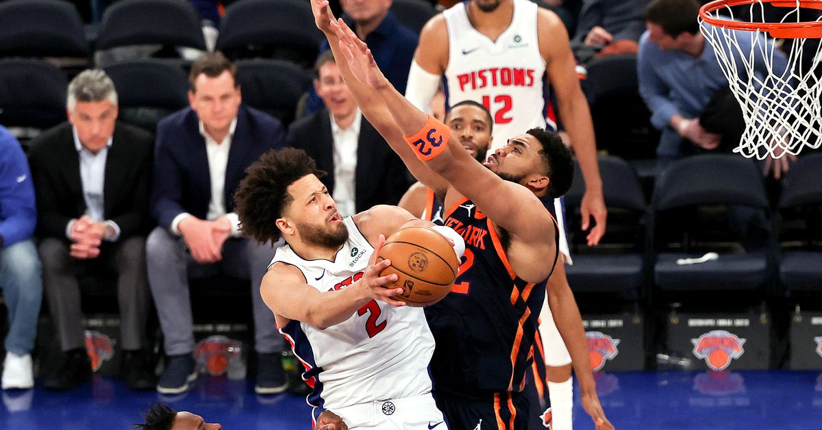 Pistons 100, Knicks 94: Scenes from some foul officiating for a playoff game.
