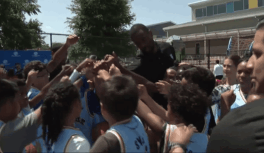 Spurs forward funds refurbished court at Boys and Girls clubs of the Austin area