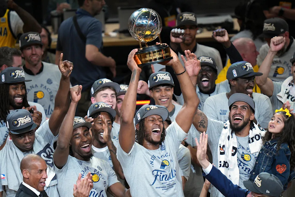 Yep, the Indiana Pacers are going to the NBA Finals. (AP Photo/AJ Mast)