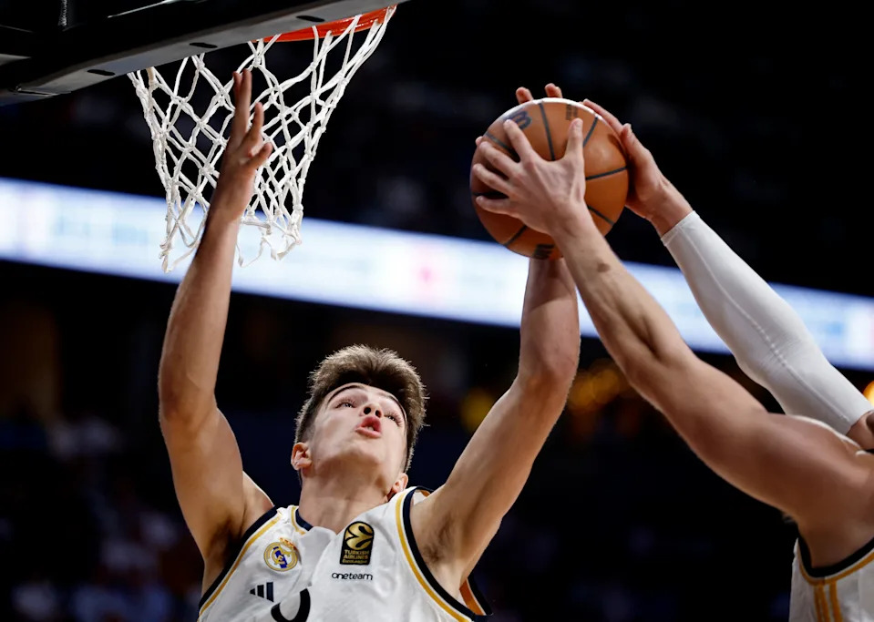 Basketball - International Friendly - Real Madrid v Dallas Mavericks - WiZink Center, Madrid, Spain - October 10, 2023 Real Madrid's Hugo Gonzalez in action REUTERS/Juan Medina
