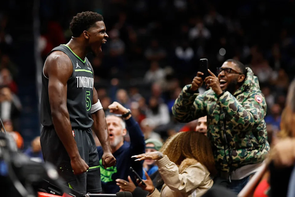 Anthony Edwards of the Minnesota Timberwolves.Credit&colon; Geoff Burke-Imagn Images