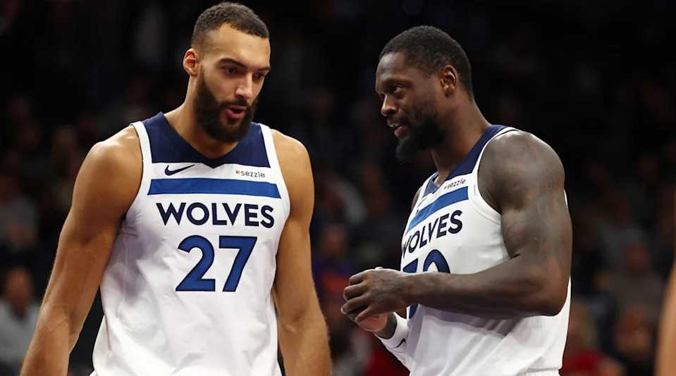 Minnesota Timberwolves center Rudy Gobert (27) and forward Julius Randle (30).Mark J. Rebilas-Imagn Images