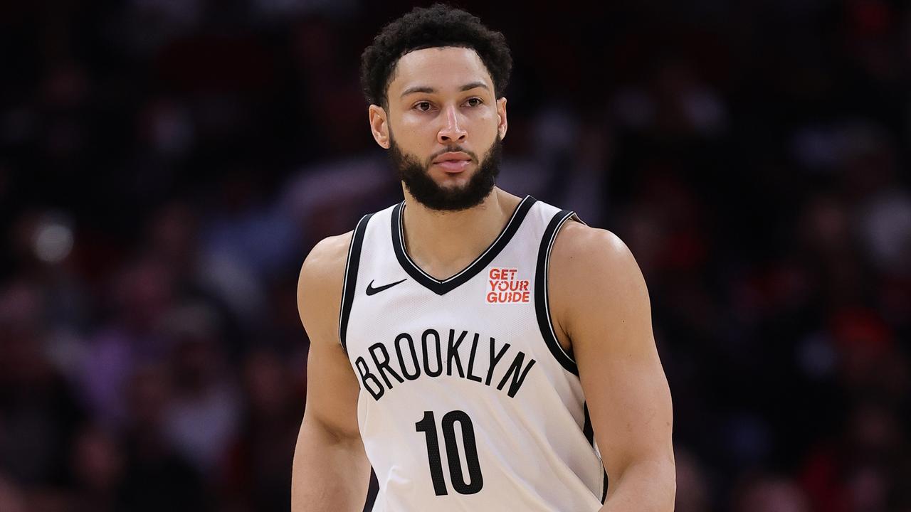 HOUSTON, TEXAS - FEBRUARY 01: Ben Simmons #10 of the Brooklyn Nets handles the ball against the Houston Rockets during the first half at Toyota Center on February 01, 2025 in Houston, Texas. NOTE TO USER: User expressly acknowledges and agrees that, by downloading and or using this photograph, User is consenting to the terms and conditions of the Getty Images License Agreement. (Photo by Alex Slitz/Getty Images)