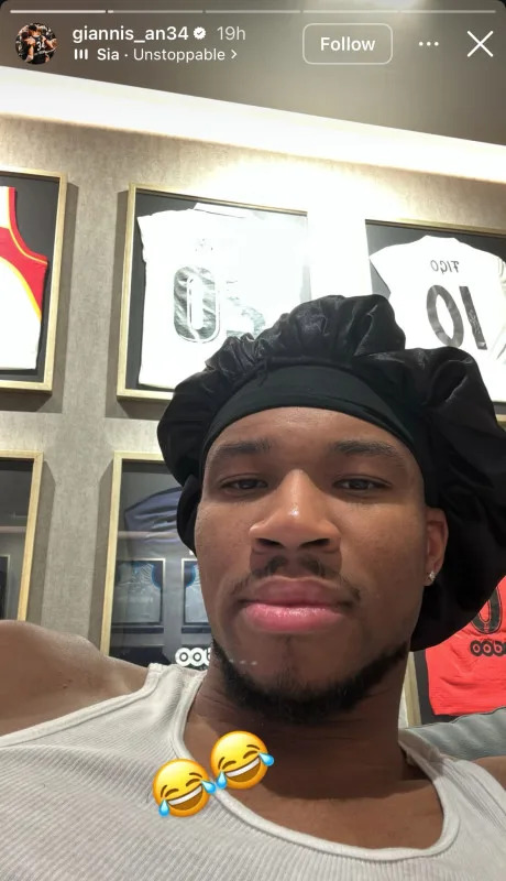 Milwaukee Bucks forward Giannis Antetokounmpo posts on his Instagram story.giannis&lowbar;an34 &sol; Instagram