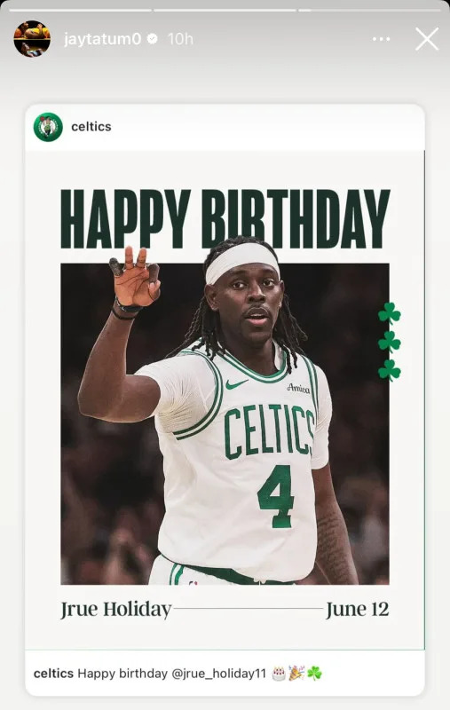 Boston Celtics forward Jayson Tatum posts on Instagram.jaytatum0 &sol; Instagram