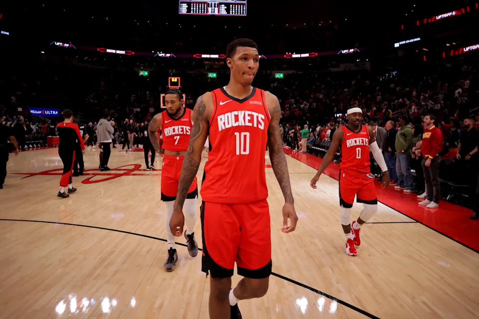 Houston Rockets forward Jabari Smith Jr (10) leaves the court following a gameMandatory Credit: Erik Williams-Imagn Images