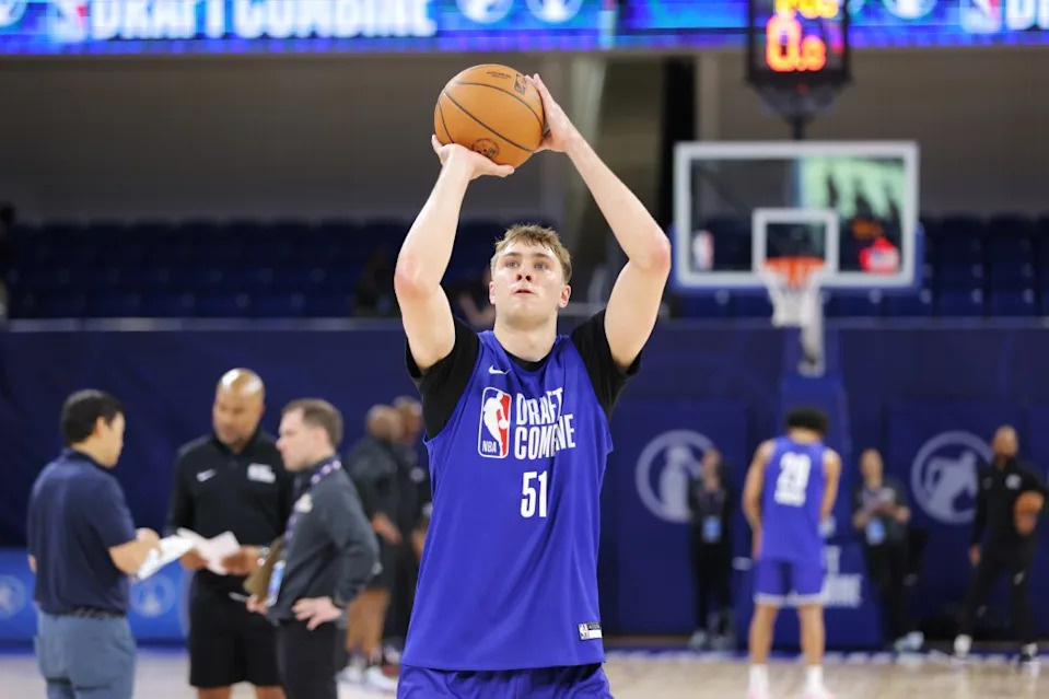 Cooper Flagg shoots the ball during the 2025 NBA Draft Combine on May 13, 2025 NBAE via Getty Images