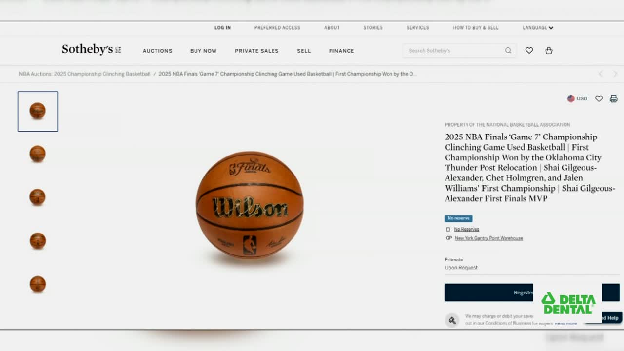 OKC Thunder NBA Finals Game 7 basketball goes up for auction