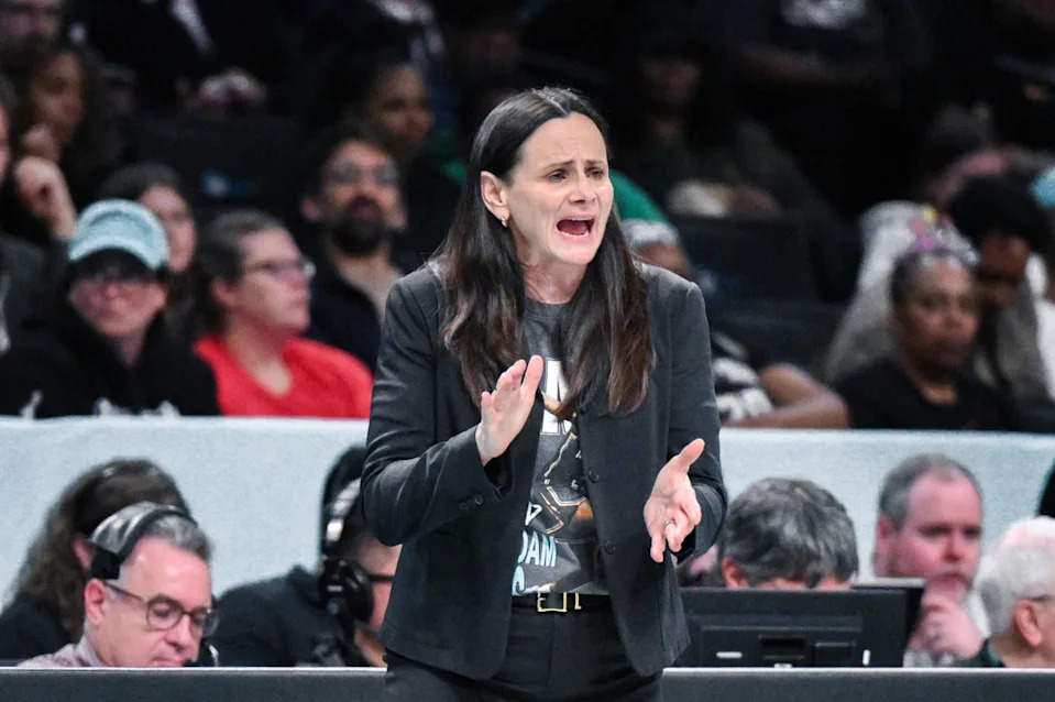 <em>New York Liberty head coach </em>Sandy Brondello. © John Jones-Imagn Images