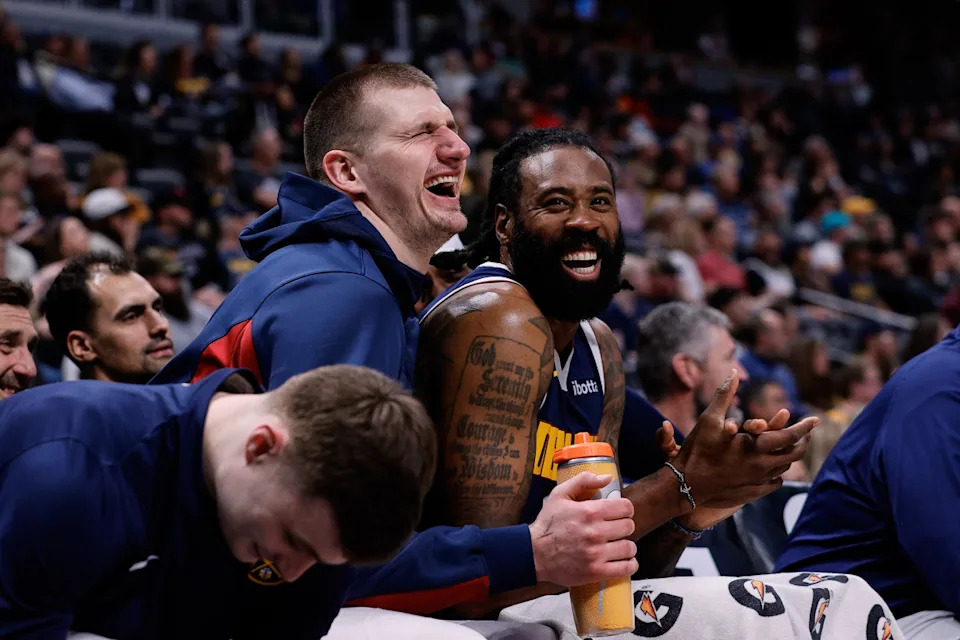 Denver Nuggets center Nikola Jokic (15) and center DeAndre Jordan (6)Isaiah J&period; Downing-Imagn Images