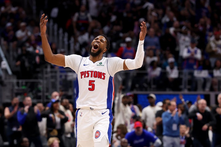 Malik Beasley, who's being investigated for gambling-related activity, reacts in a 2025 playoff game against the New York Knicks.