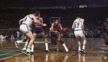 triple OT win vs. Suns in G5 '76 Finals; Chaney draft