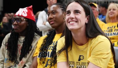 Caitlin Clark bringing Pacers good luck in attendance for NBA playoffs