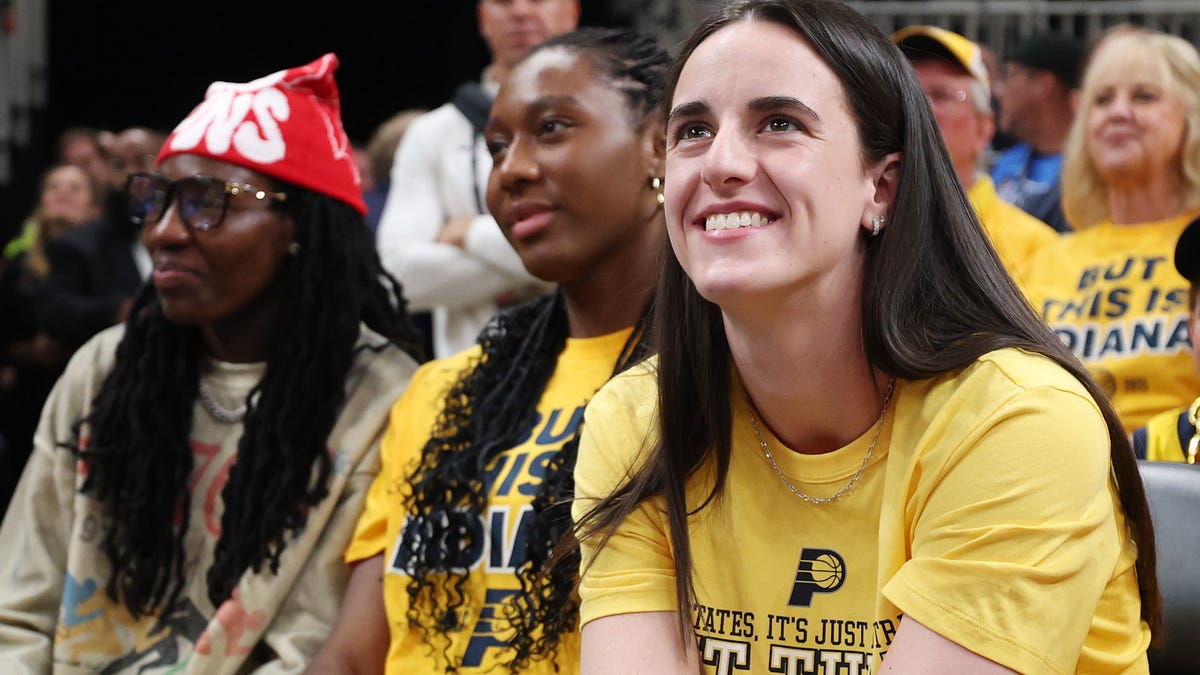 Caitlin Clark bringing Pacers good luck in attendance for NBA playoffs