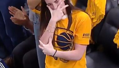 Having been sidelined with a quadriceps injury for the last week, Clark couldn't help but reveal her competitive side to Knicks guard Jalen Brunson on Saturday in Indianapolis