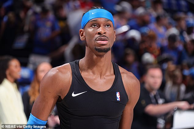 NBA MVP Shai Gilgeous-Alexander warms up ahead of Game 2, which is live on ESPN and ABC
