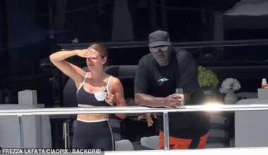 Michael Jordan pictured on a yacht with wife Yvette Prieto on vacation in Sardinia