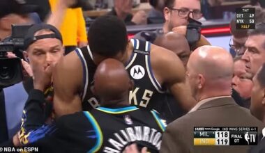 It was a calmer moment than when John got face-to-face with Giannis Antetokounmpo