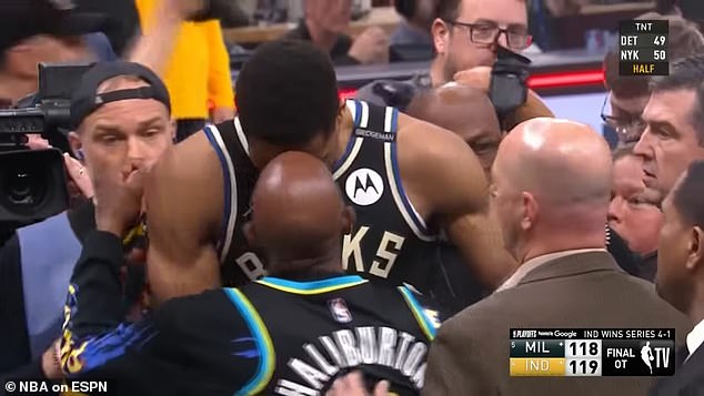 It was a calmer moment than when John got face-to-face with Giannis Antetokounmpo